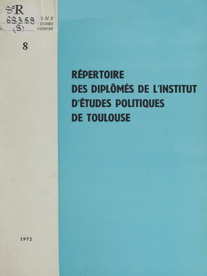 cover image of Répertoire des diplômés de l'Institut d'études politiques de Toulouse